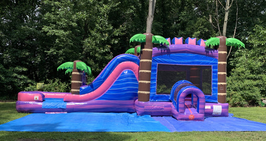 Tiki Inflatable Water Slide Combo Party Bounce House